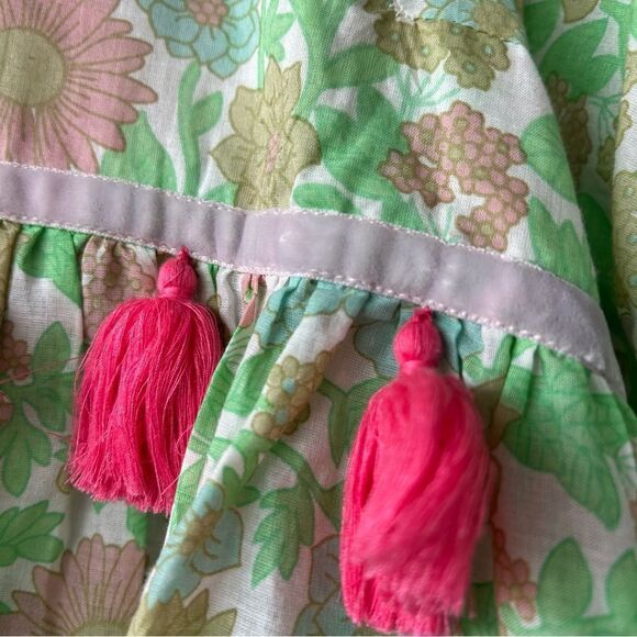 Manoush Boho Floral Green and Pink Women's Top - Picture 5 of 14